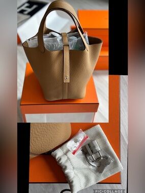 🌸Hermes Picotin 18 PHW in Biscuit🌸